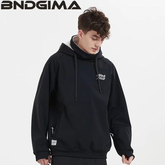 BNDGIMA Hoodie Women'S Warm Ski Suit Hooded Women'S Men'S Waterproof Windproof Reflective Ski Snowboard Jacket Outdoor Clothing