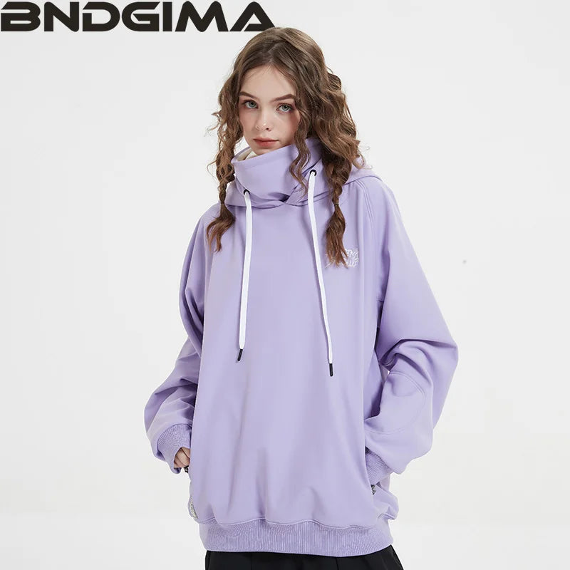 BNDGIMA Hoodie Women'S Warm Ski Suit Hooded Women'S Men'S Waterproof Windproof Reflective Ski Snowboard Jacket Outdoor Clothing