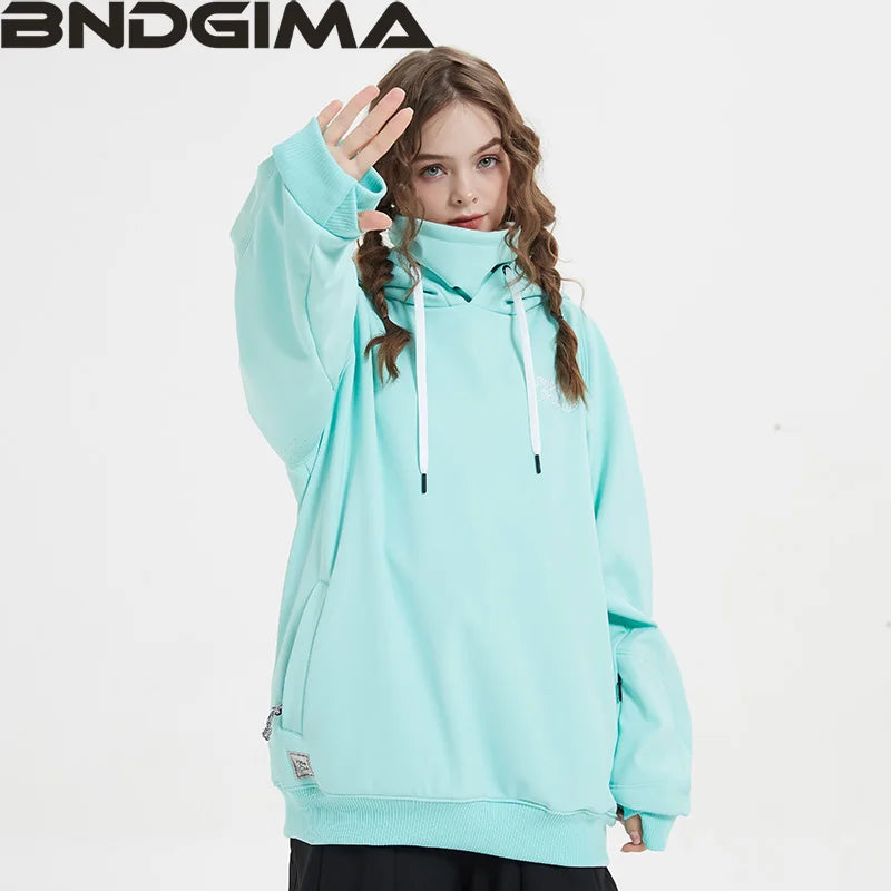 BNDGIMA Hoodie Women'S Warm Ski Suit Hooded Women'S Men'S Waterproof Windproof Reflective Ski Snowboard Jacket Outdoor Clothing