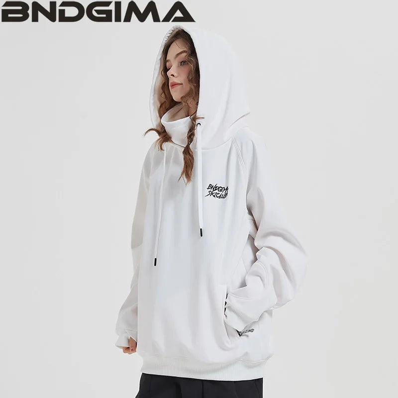 BNDGIMA Hoodie Women'S Warm Ski Suit Hooded Women'S Men'S Waterproof Windproof Reflective Ski Snowboard Jacket Outdoor Clothing