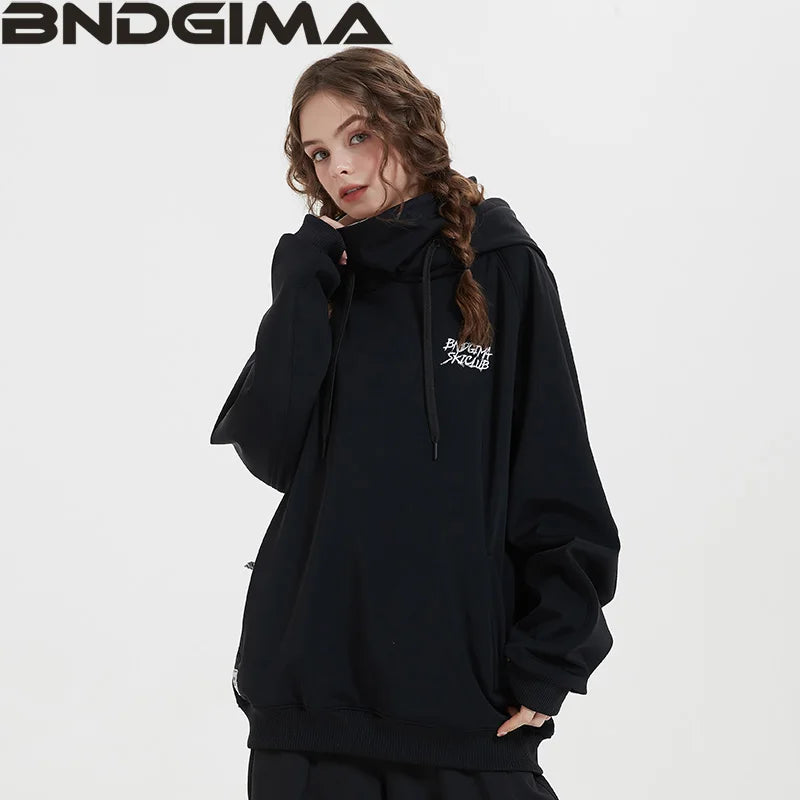 BNDGIMA Hoodie Women'S Warm Ski Suit Hooded Women'S Men'S Waterproof Windproof Reflective Ski Snowboard Jacket Outdoor Clothing